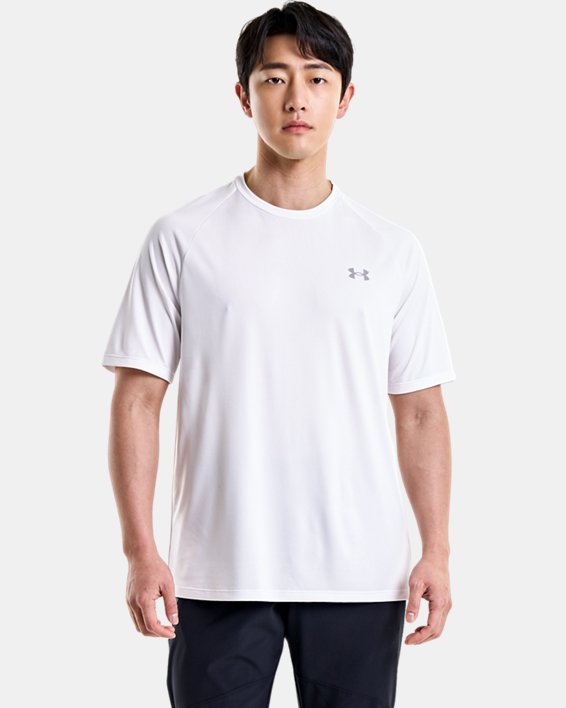 เสื้อแขนสั้น UA Tech™ Reflective สำหรับผู้ชาย in White image number 0